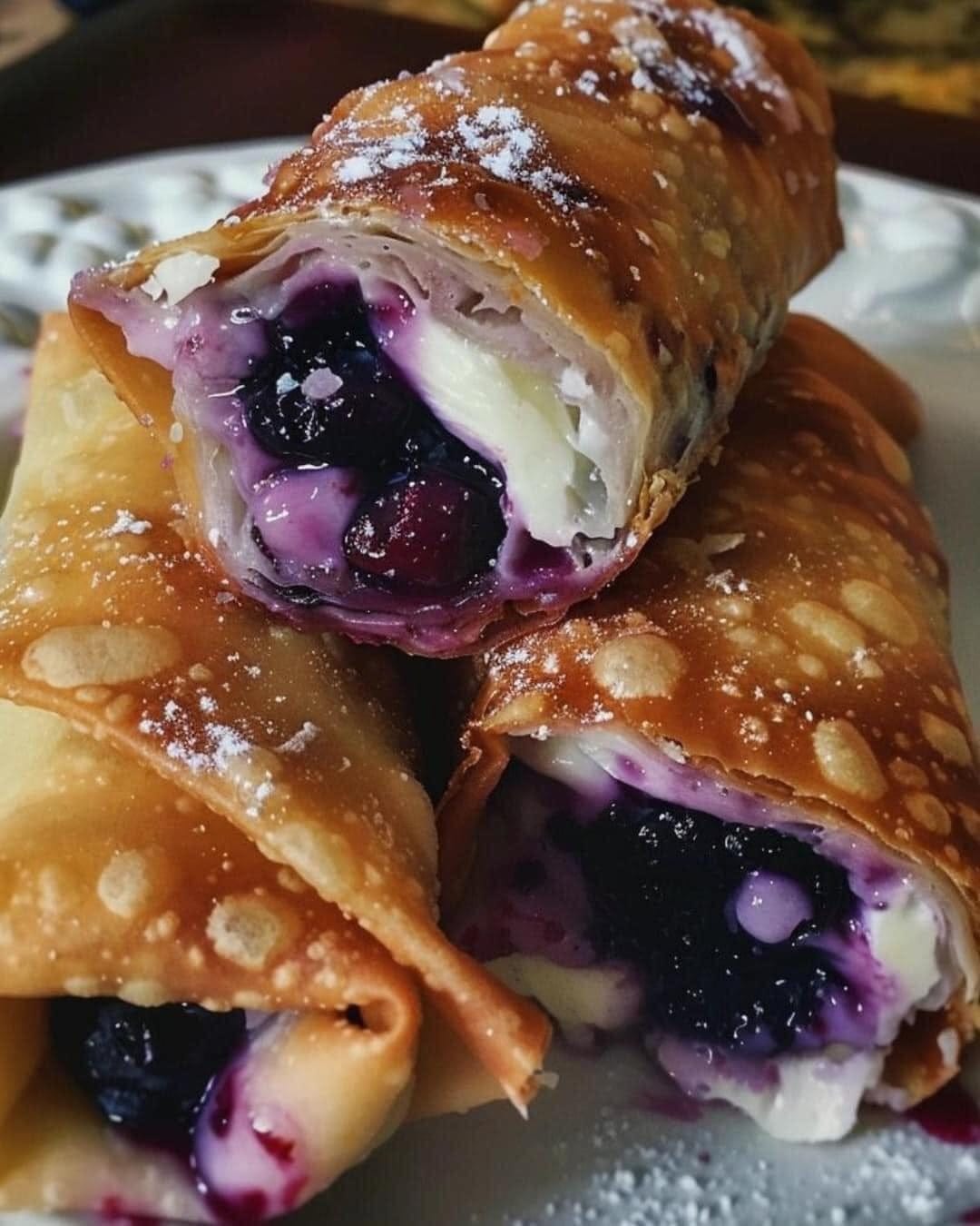 Blueberry Cream Cheese Egg Rolls Recipe Eat it or go Hungry